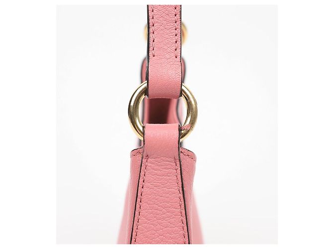 Miu Miu Borsa a tracolla hobo Madris Leather Gold Logo Rosa - vista 6