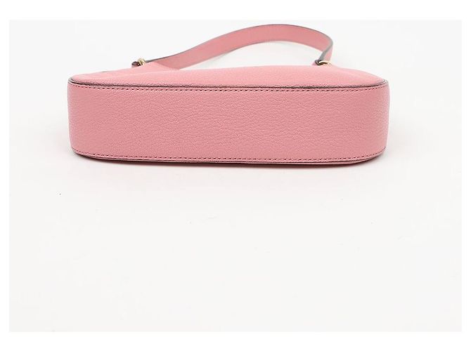 Miu Miu Borsa a tracolla hobo Madris Leather Gold Logo Rosa - vista 8