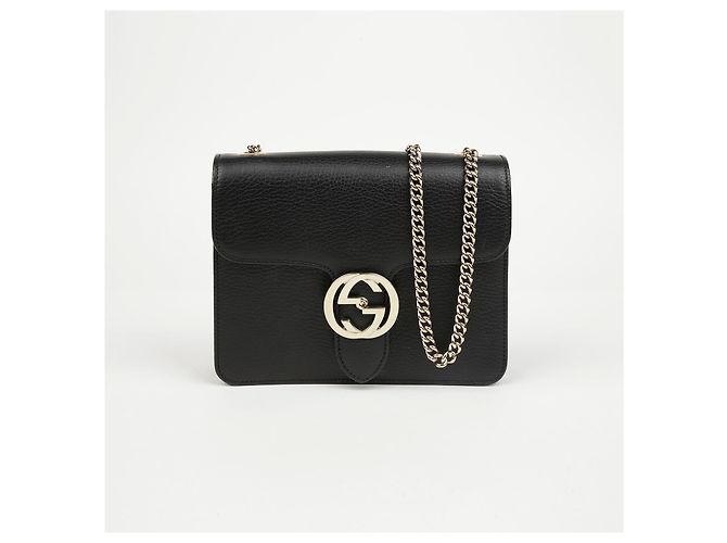 Gucci Borsa a catena Small Interlocking GG Nero Oro - vista 2
