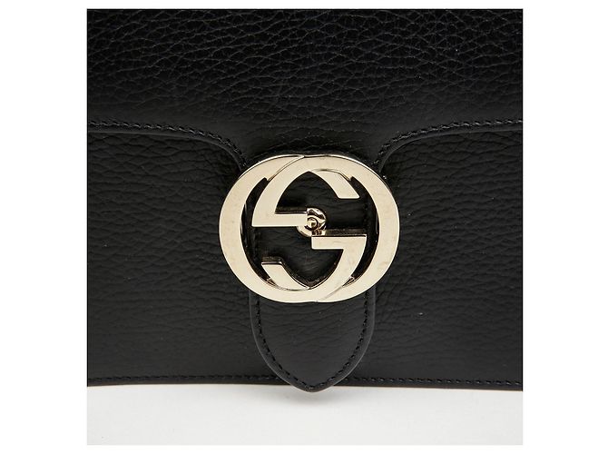 Gucci Borsa a catena Small Interlocking GG Nero Oro - vista 3