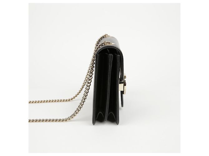Gucci Borsa a catena Small Interlocking GG Nero Oro - vista 7