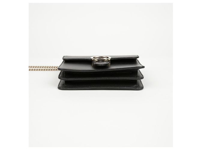 Gucci Borsa a catena Small Interlocking GG Nero Oro - vista 8