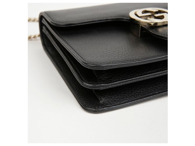 Gucci Borsa a catena Small Interlocking GG Nero Oro - vista 9