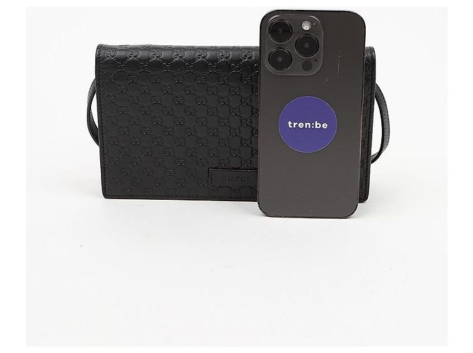 Gucci Borsa a Tracolla Mini Leather Microshima Nera - vista 11