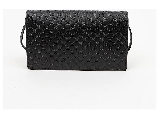 Gucci Borsa a Tracolla Mini Leather Microshima Nera - vista 3