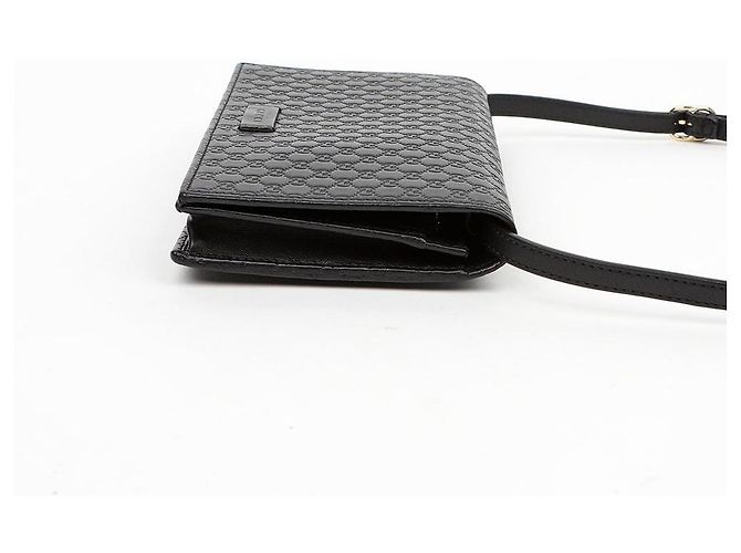 Gucci Borsa a Tracolla Mini Leather Microshima Nera - vista 4