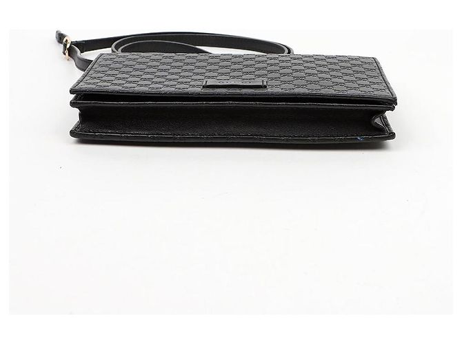 Gucci Borsa a Tracolla Mini Leather Microshima Nera - vista 5