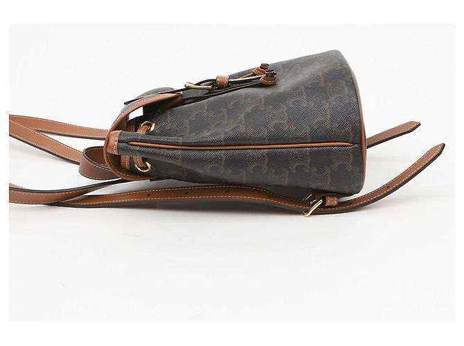 Céline Mini Mochila Triope Canvas Polco Tan - vista 5