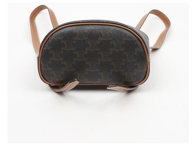 Céline Mini Mochila Triope Canvas Polco Tan - vista 6