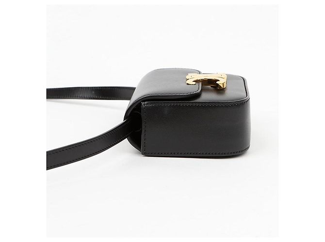 Céline Mini Cloud in vitello lucido nero - vista 4