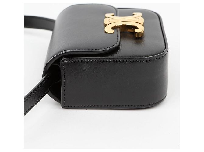 Céline Mini Cloud in vitello lucido nero - vista 5