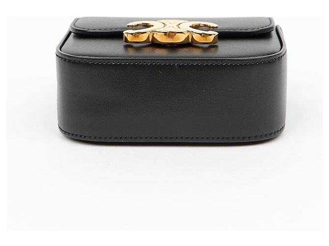 Céline Mini Cloud in vitello lucido nero - vista 6