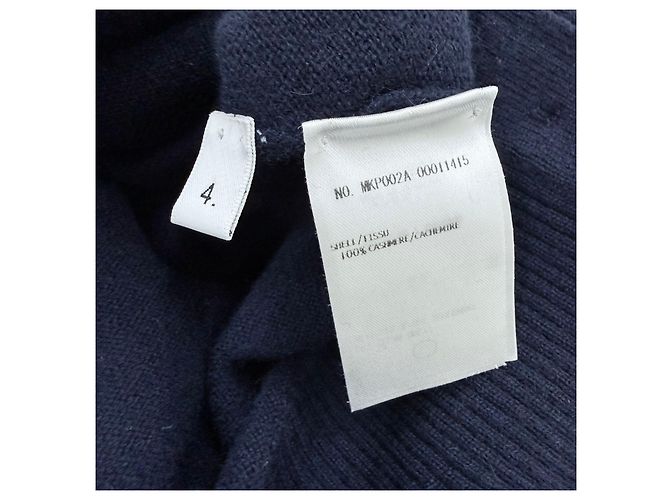 Thom Browne Kurzarm-Strickpolo in Navy mit diagonalem Armband - Ansicht 6