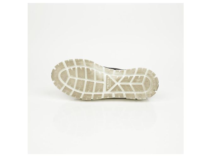 Prada Sneakers platform in gabardine con logo Triangle Nero - vista 13