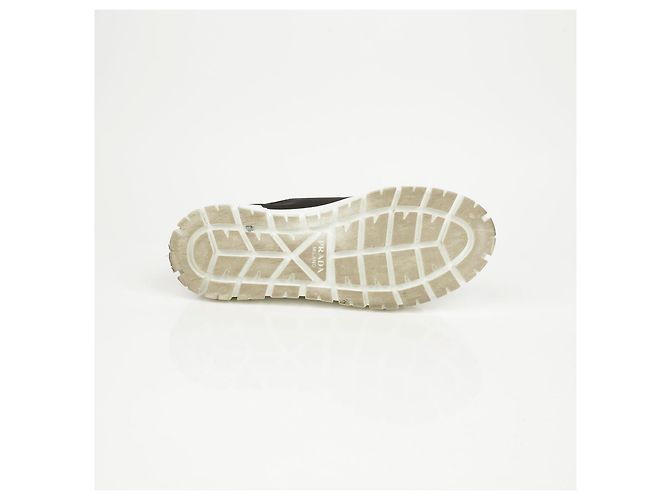 Prada Sneakers platform in gabardine con logo Triangle Nero - vista 14