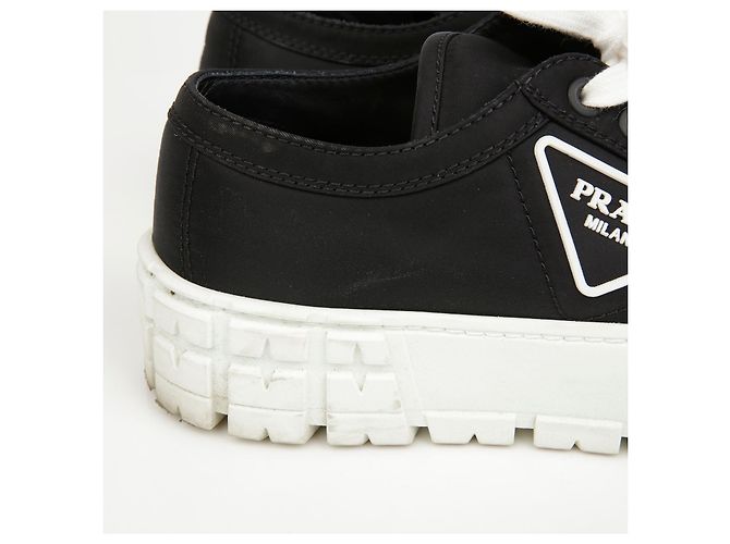 Prada Sneakers platform in gabardine con logo Triangle Nero - vista 3