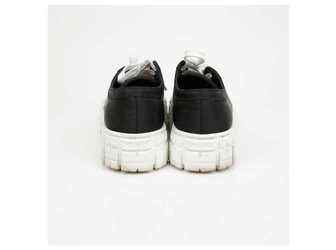 Prada Sneakers platform in gabardine con logo Triangle Nero - vista 8