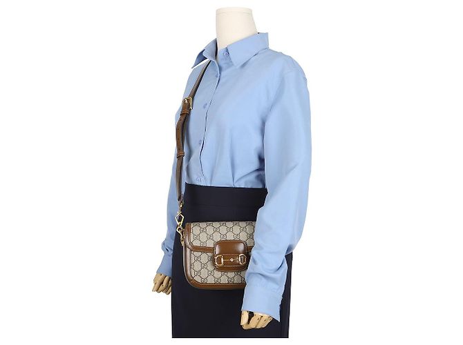 Gucci Mini Borsa Horsebit Marrone - vista 11