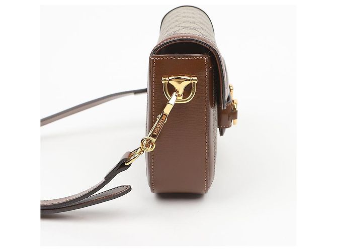 Gucci Mini Borsa Horsebit Marrone - vista 5