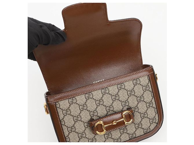 Gucci Mini Borsa Horsebit Marrone - vista 8