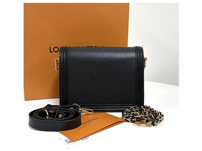 Louis Vuitton Mini Borsa a Tracolla Dauphine Épi Nera - vista 5