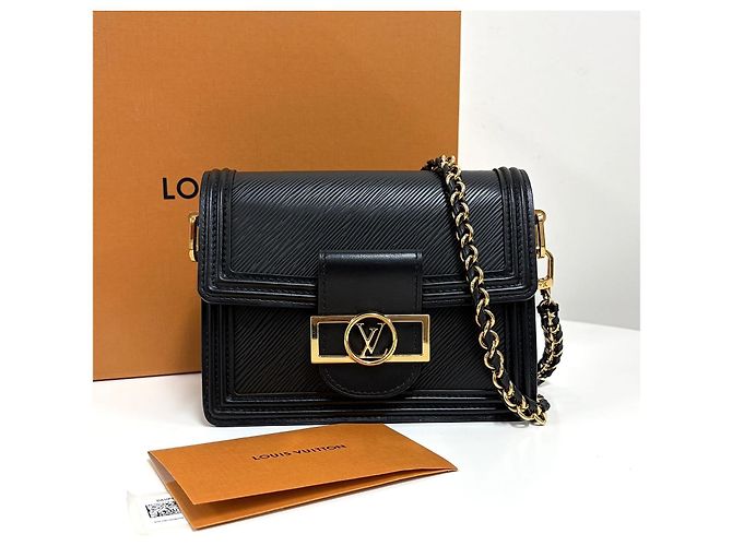 Louis Vuitton Mini Borsa a Tracolla Dauphine Épi Nera - vista 8