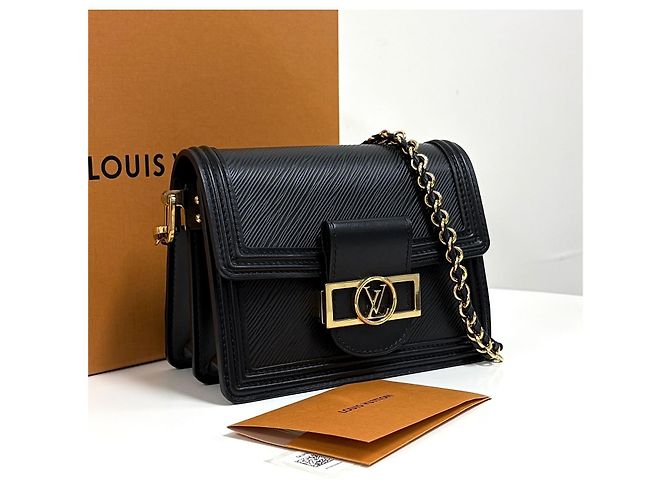 Louis Vuitton Mini Borsa a Tracolla Dauphine Épi Nera - vista 9