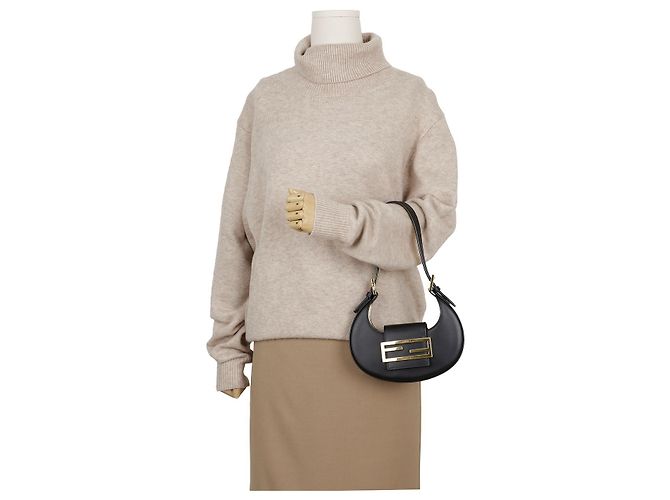 Fendi Borsa a tracolla mini Cookie Hobo Black - vista 11