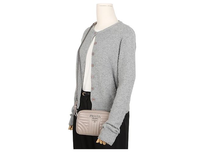 Prada Borsa a tracolla Gray Diagram Chain - vista 13