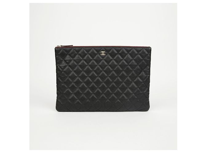 Chanel Clutch Classic Large Caviar Nera con Hardware Dorato - vista 2