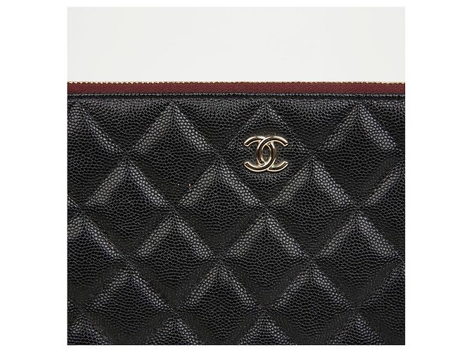 Chanel Clutch Classic Large Caviar Nera con Hardware Dorato - vista 3