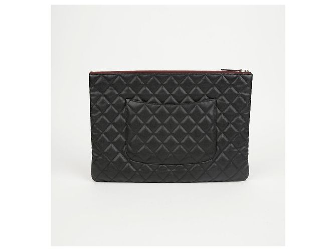 Chanel Clutch Classic Large Caviar Nera con Hardware Dorato - vista 4