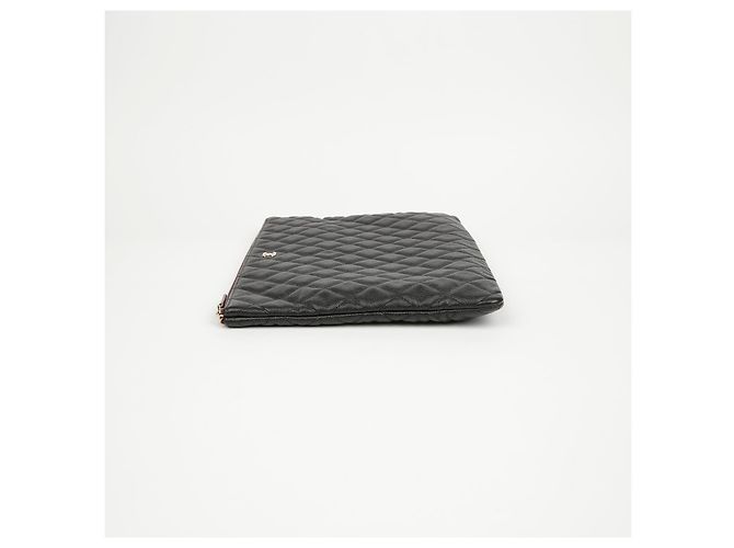 Chanel Clutch Classic Large Caviar Nera con Hardware Dorato - vista 5