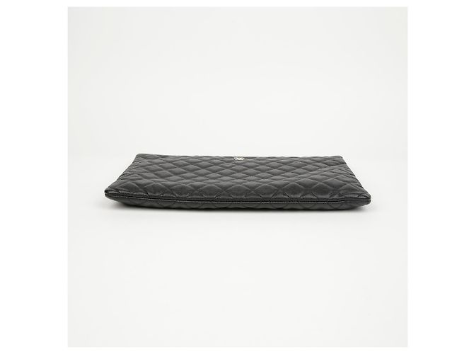Chanel Clutch Classic Large Caviar Nera con Hardware Dorato - vista 6