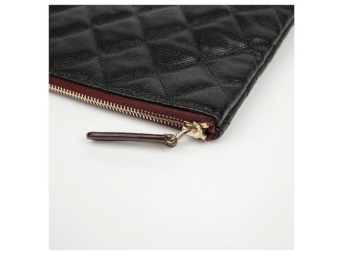 Chanel Clutch Classic Large Caviar Nera con Hardware Dorato - vista 7