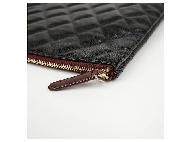 Chanel Clutch Classic Large Caviar Nera con Hardware Dorato - vista 8
