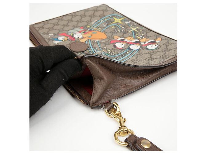 Gucci Pochette Clutch Donald Duck Brown - vista 11
