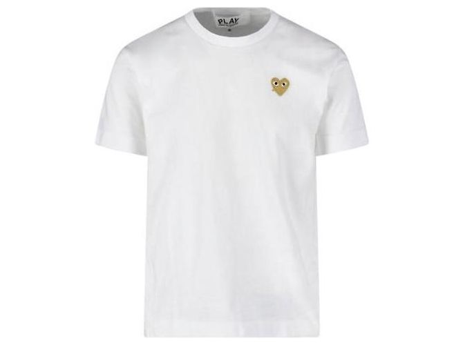 Comme Des Garcons Kurzarm-T-Shirt mit goldenem Herz-Patch - Ansicht 4