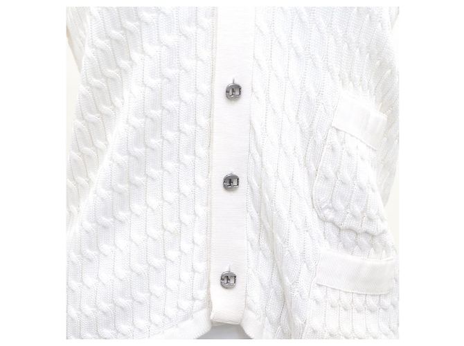 Salvatore Ferragamo Weißer Strickcardigan mit Knöpfen - Ansicht 3