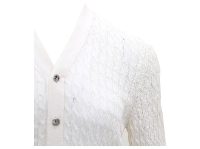 Salvatore Ferragamo Weißer Strickcardigan mit Knöpfen - Ansicht 4