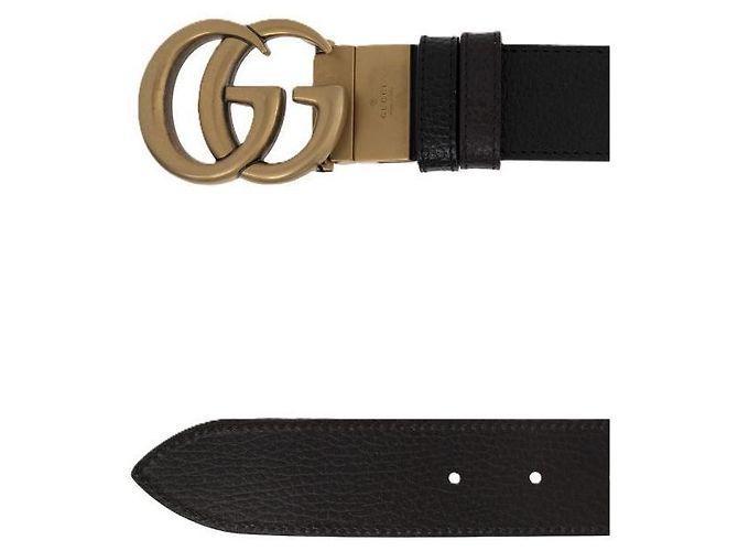 Gucci Double Buckle Reversible Leather Belt - view 4