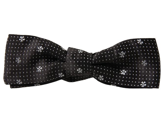 Dolce & Gabbana Dark Gray Patterned Silk Adjustable Men Neck Papillon Bow Tie - view 3