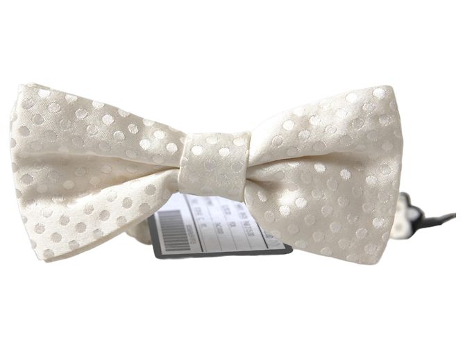 Dolce & Gabbana Ivory Fantasy Pattern Adjustable Neck Papillon Bow Tie - view 3