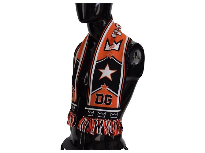 Dolce & Gabbana Sciarpa scialle da uomo con logo DG stampato multicolore - vista 2