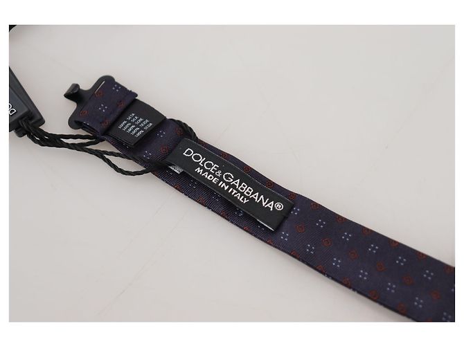 Dolce & Gabbana Blue Pattern Silk Adjustable Neck Papillon Bow Tie - view 4