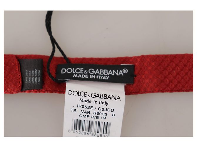 Dolce & Gabbana Cravatta a farfalla in seta rossa con collo regolabile - vista 3