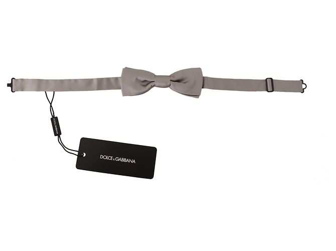 Dolce & Gabbana Papillon slim regolabile in seta e argento - vista 3