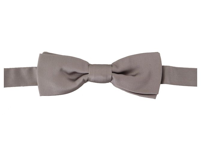 Dolce & Gabbana Papillon slim regolabile in seta e argento - vista 4