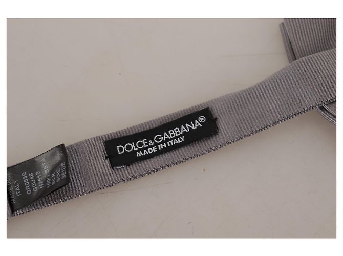 Dolce & Gabbana Cravatta a Farfalla in % Seta Grigia con Collo Regolabile - vista 2
