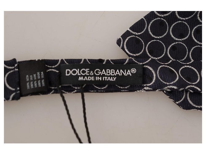 Dolce & Gabbana Cravatta a Farfalla Rotonda in % Seta Grigio Scuro e Bianco - vista 2